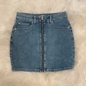 Garage Denim Zip Up Skirt